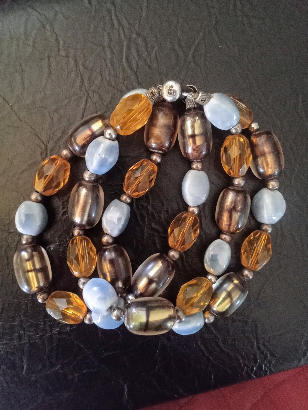 Multicolor Beaded Bracelet 925 Glass Beads